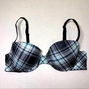 34A La Senza REMIX dark plaid lined bra
